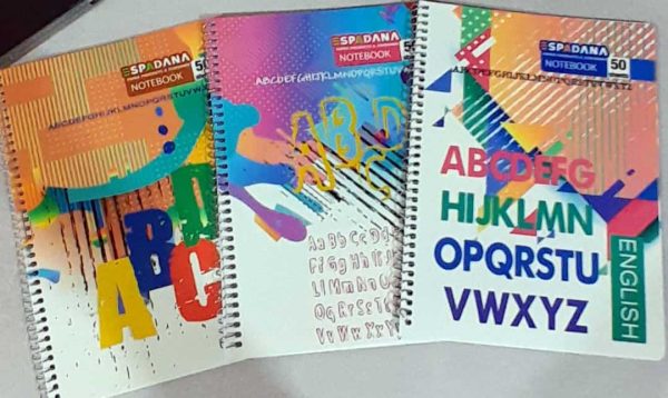 دفتر زبان دوخط 50 برگ فنری